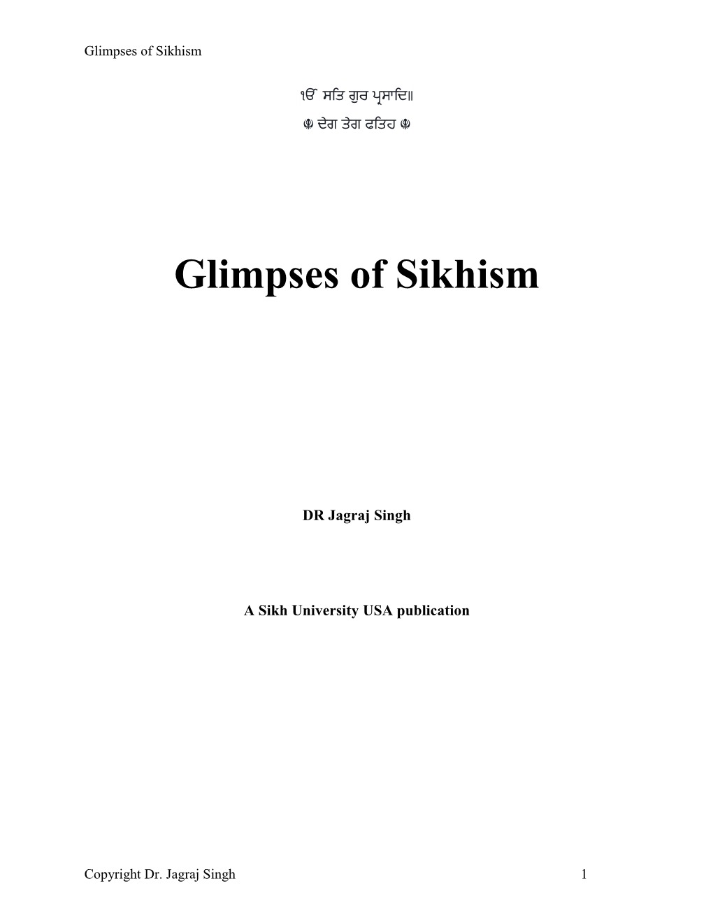 Glimpses of Sikhism