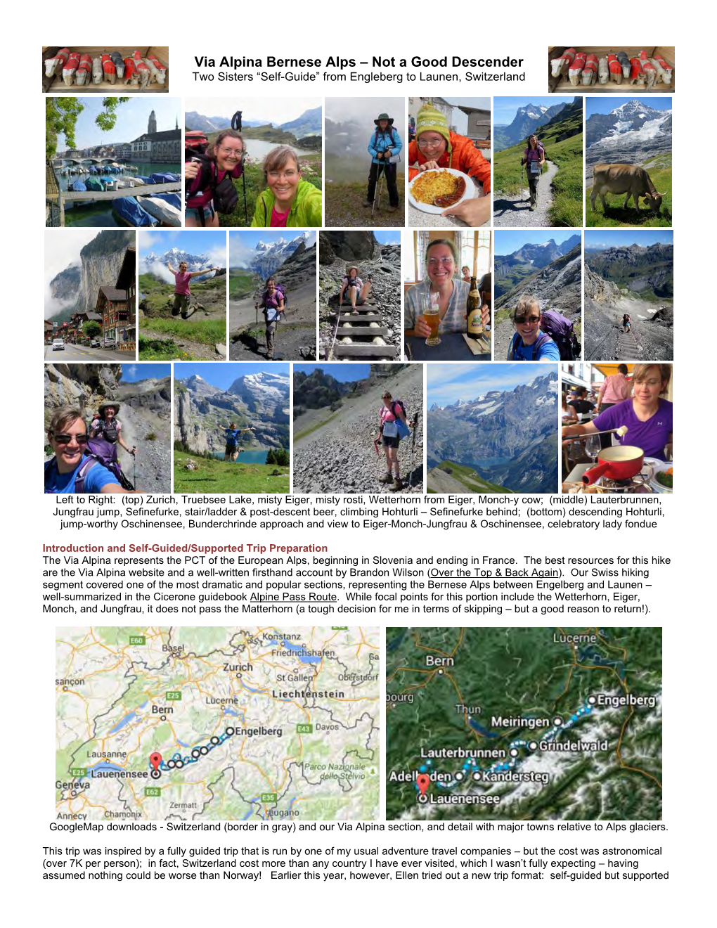 Via Alpina Bernese Alps – Not a Good Descender Two Sisters “Self-Guide” from Engleberg to Launen, Switzerland