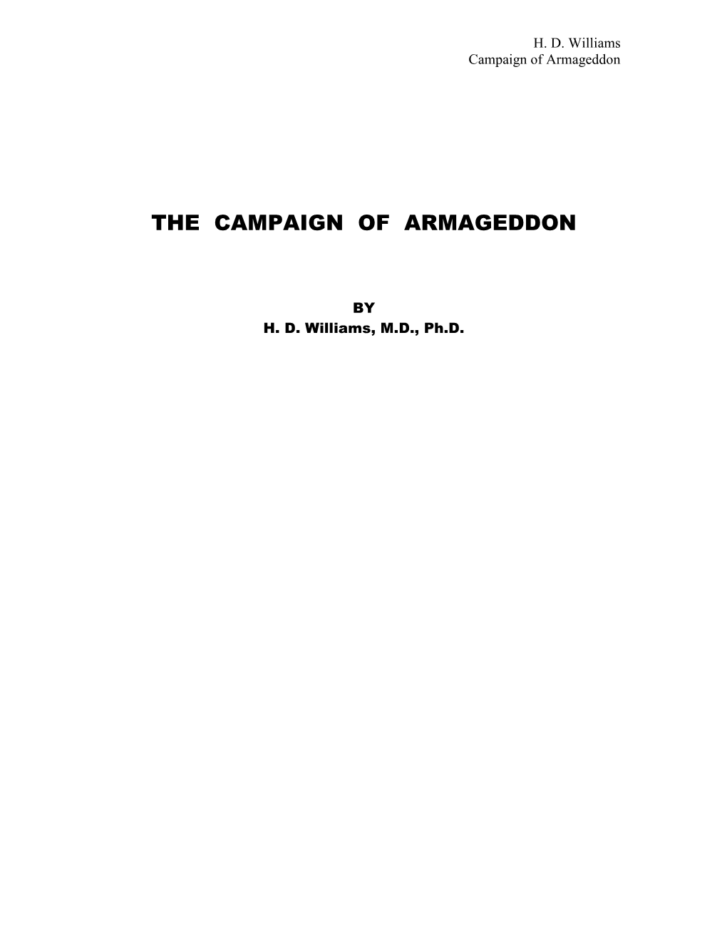 The Campaign of Armageddon.Pdf