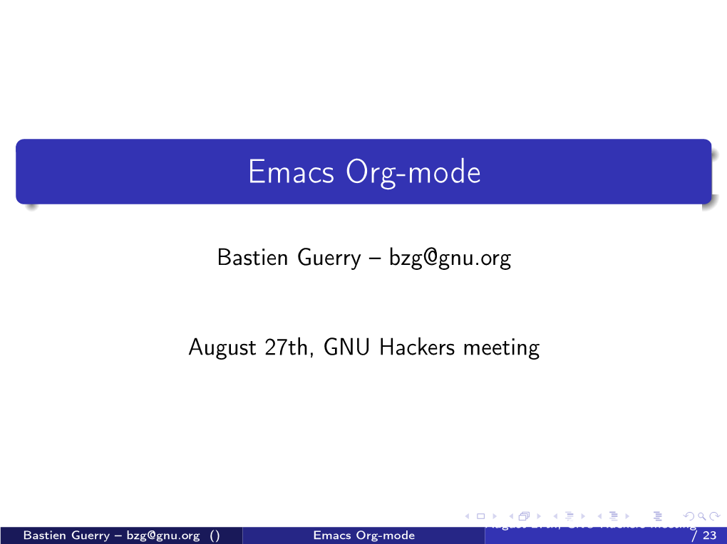 Emacs Org-Mode