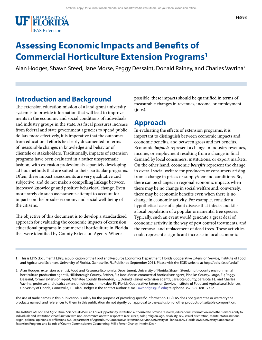 Assessing Economic Impacts and Benefits of Commercial Horticulture