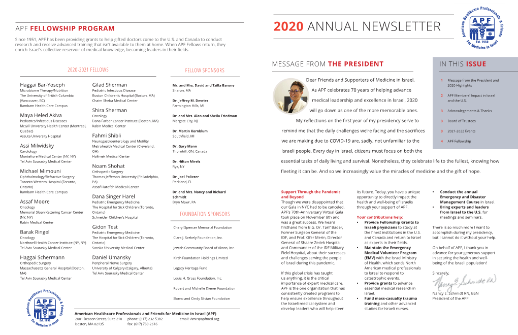 To Download the 2020 APF Annual Report (PDF)