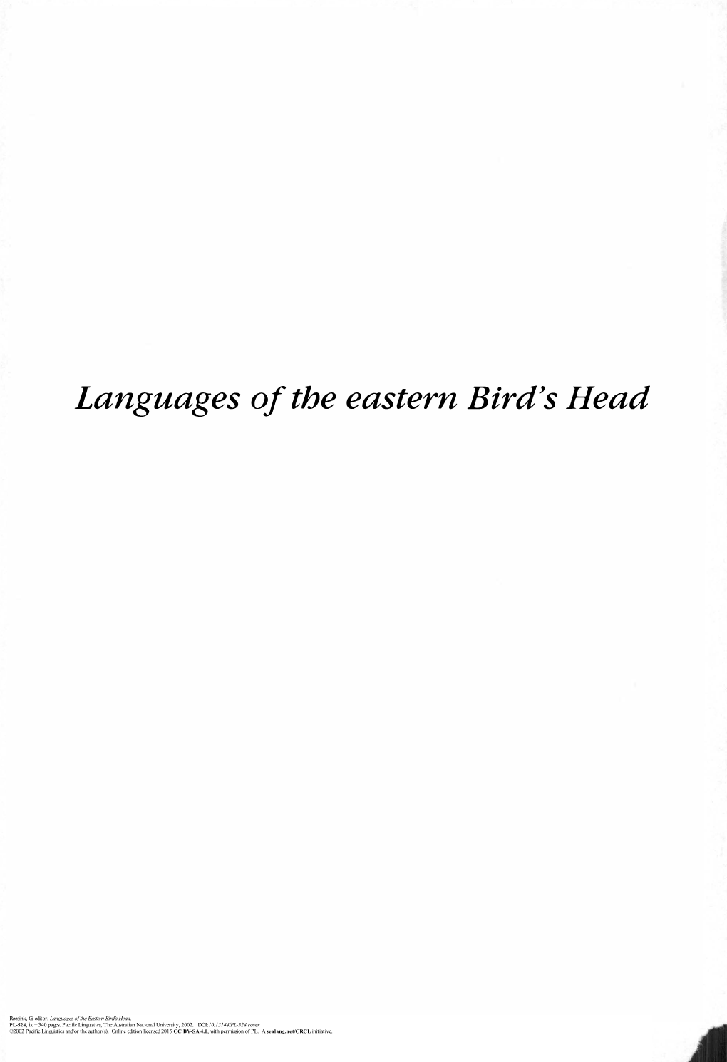 Languages of the Eastern Bird's Head