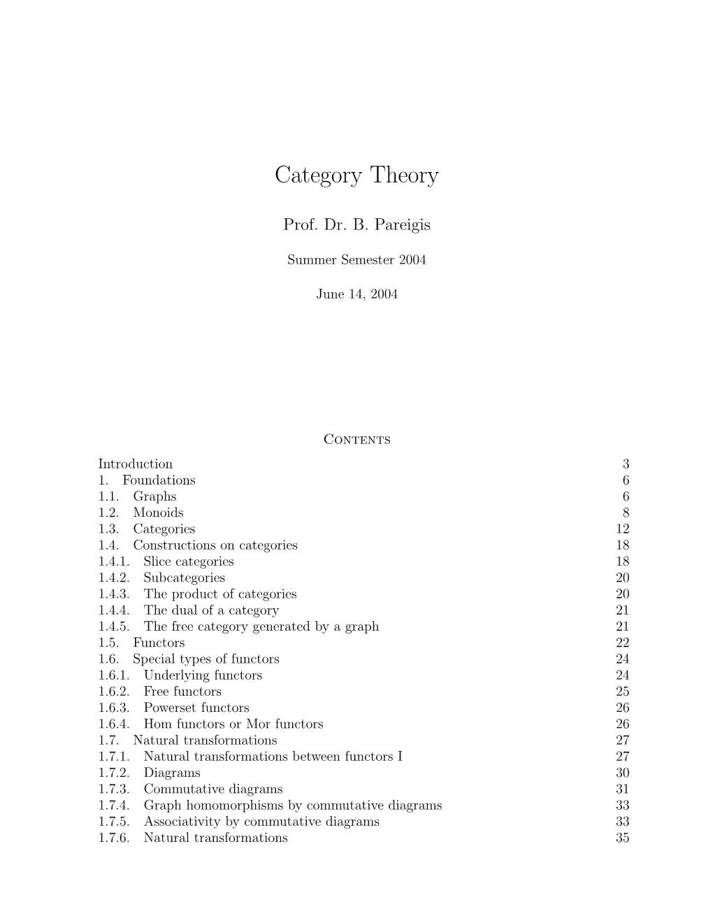 Category Theory