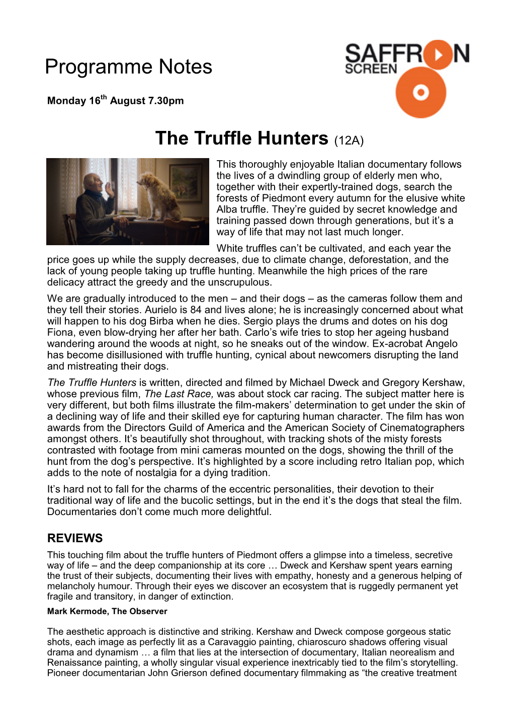 The Truffle Hunters (12A)