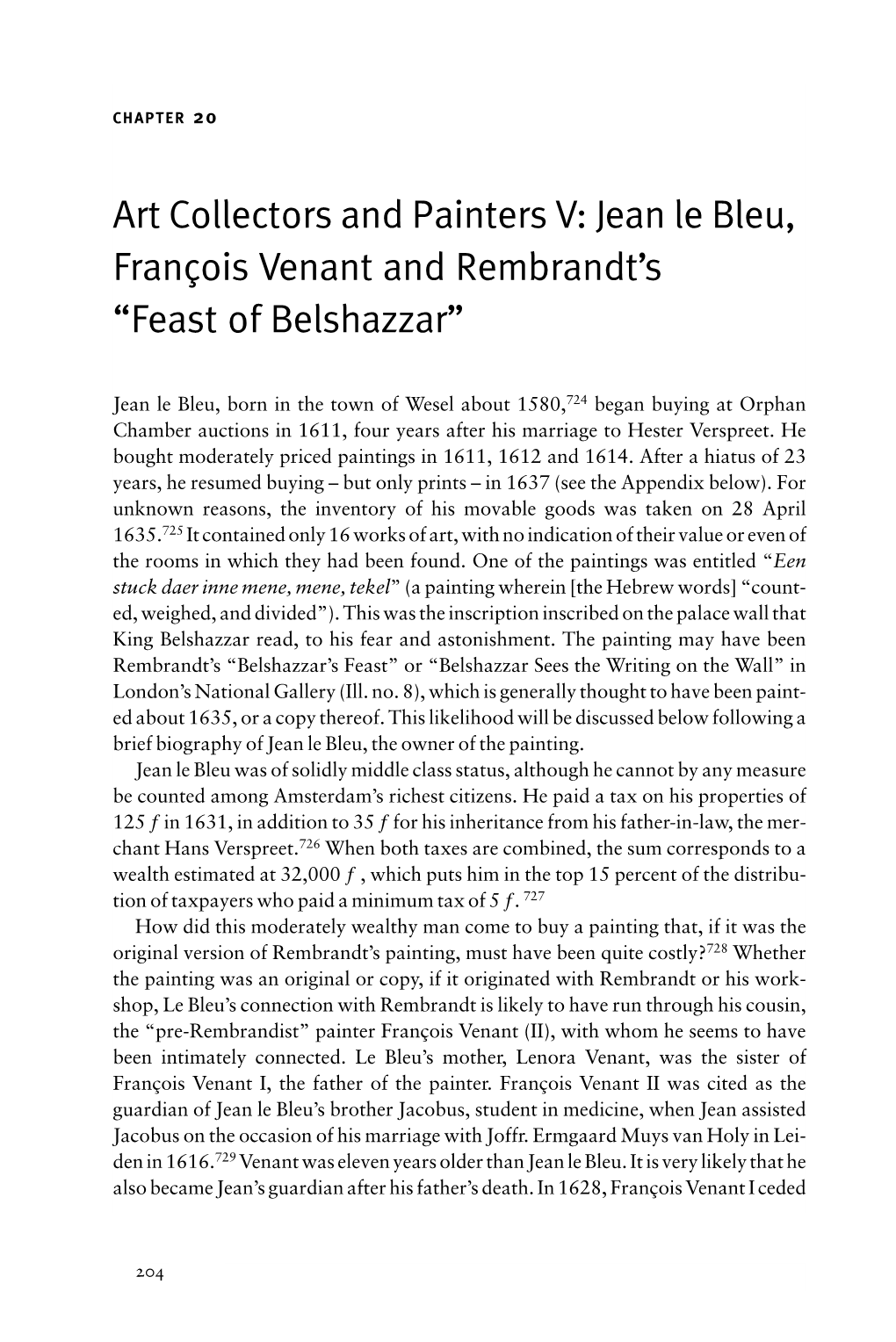 Jean Le Bleu, François Venant and Rembrandt's