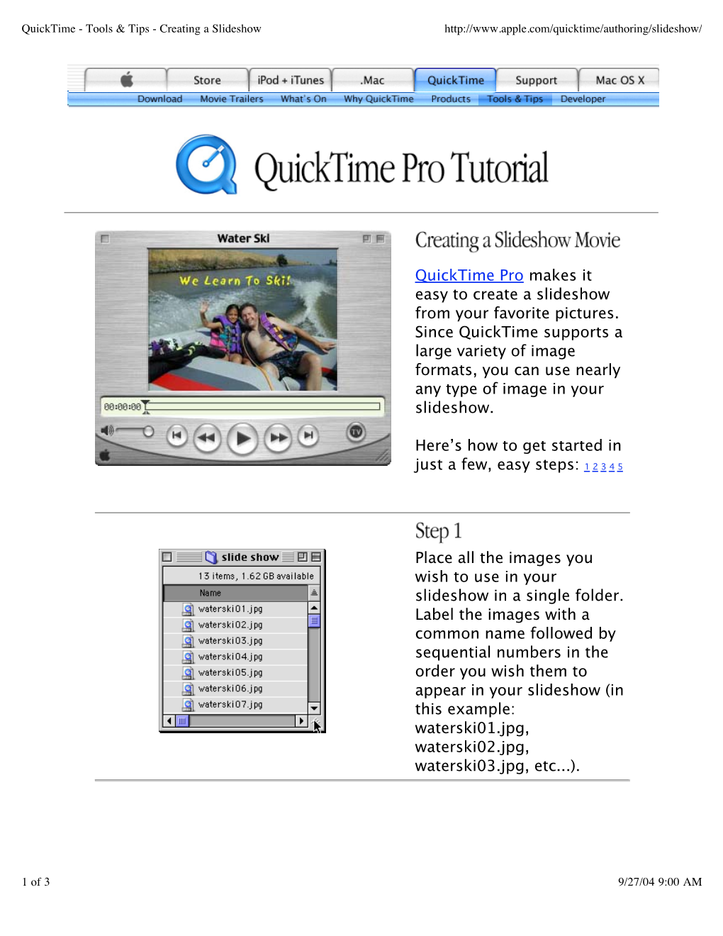 Quicktime Pro Makes It Easy to Create a Slideshow from Your Favorite Pictures