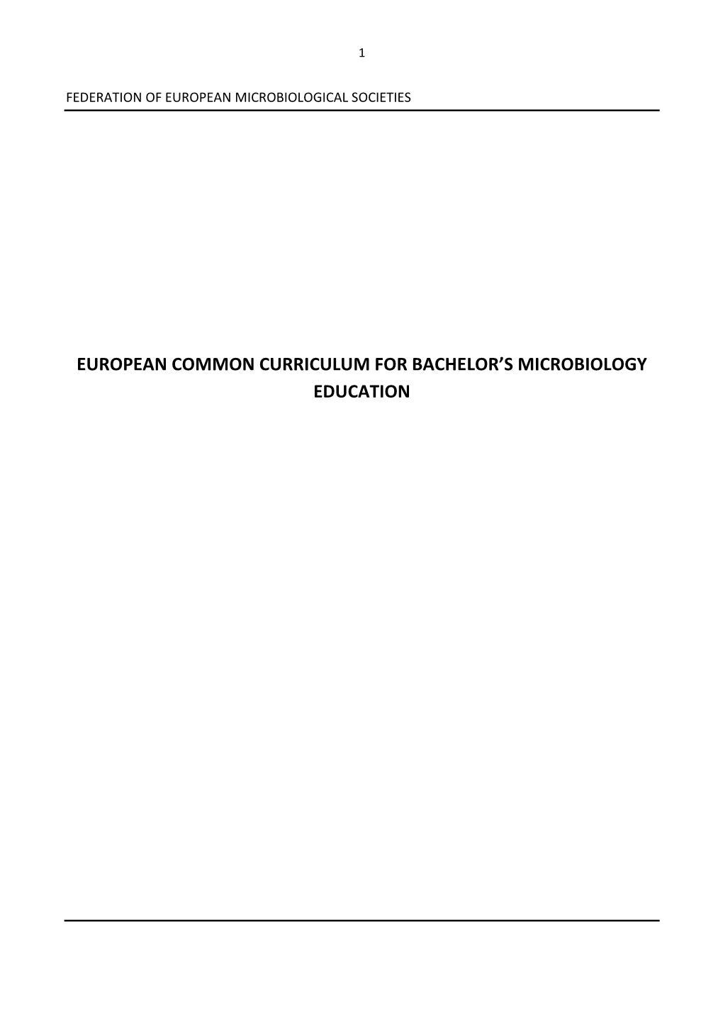 Curriculum Guidelines for General Microbiology