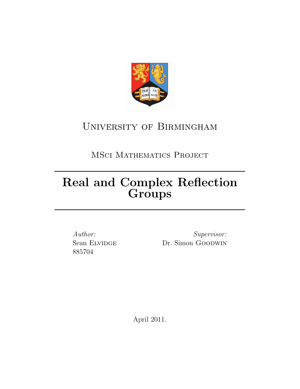 Real and Complex Reflection Groups