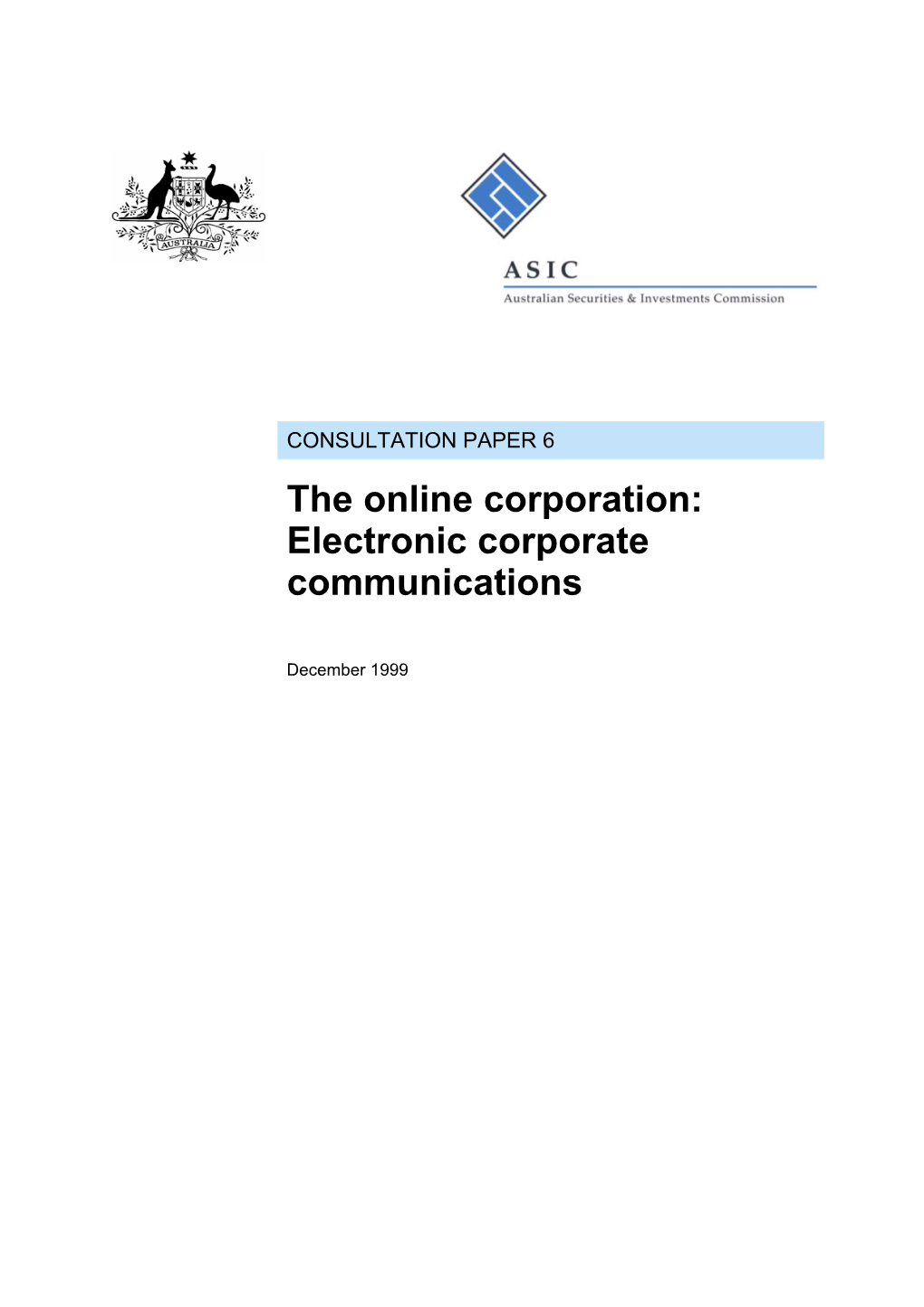 The Online Corporation: Electronic Corporate Communications