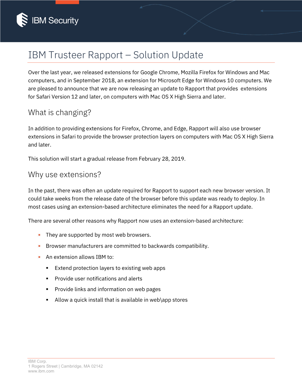 IBM Trusteer Rapport Solution Update