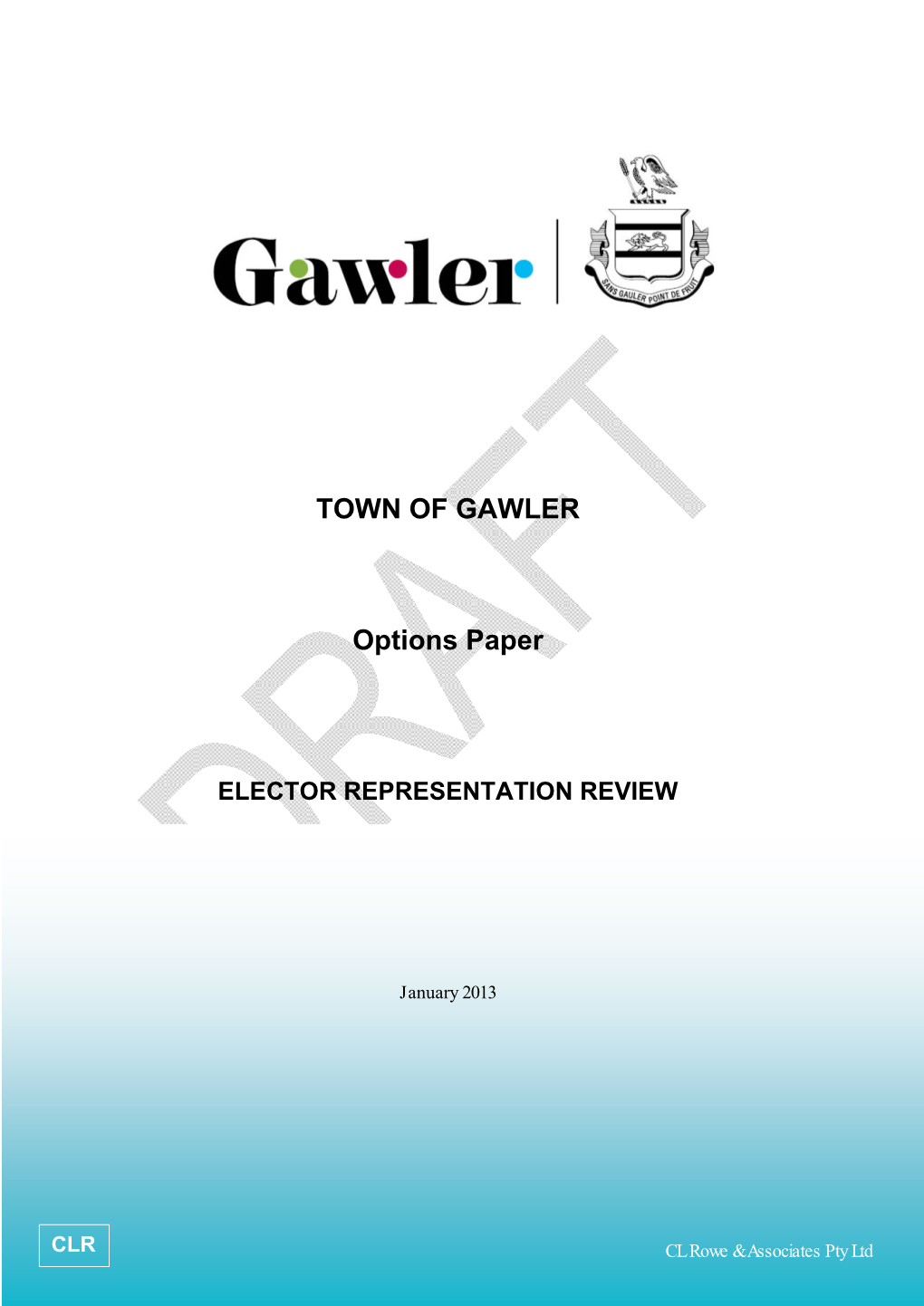 TOWN of GAWLER Options Paper