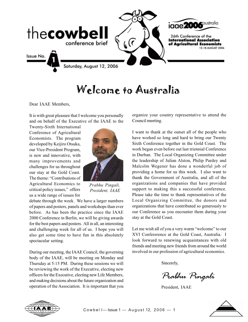 Prabhu Pingali Welcome to Australia