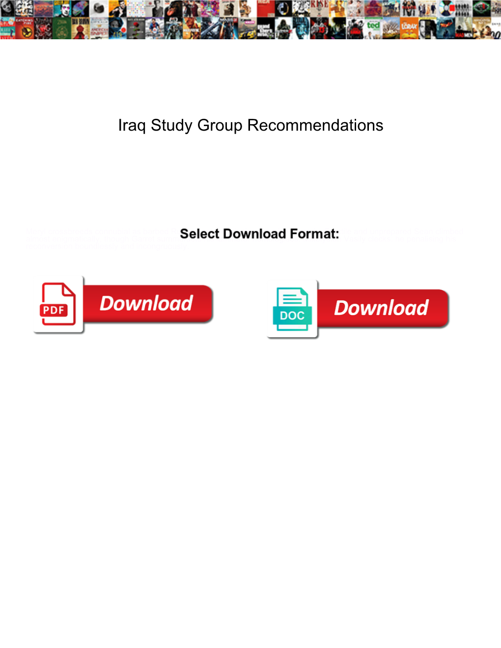 Iraq Study Group Recommendations