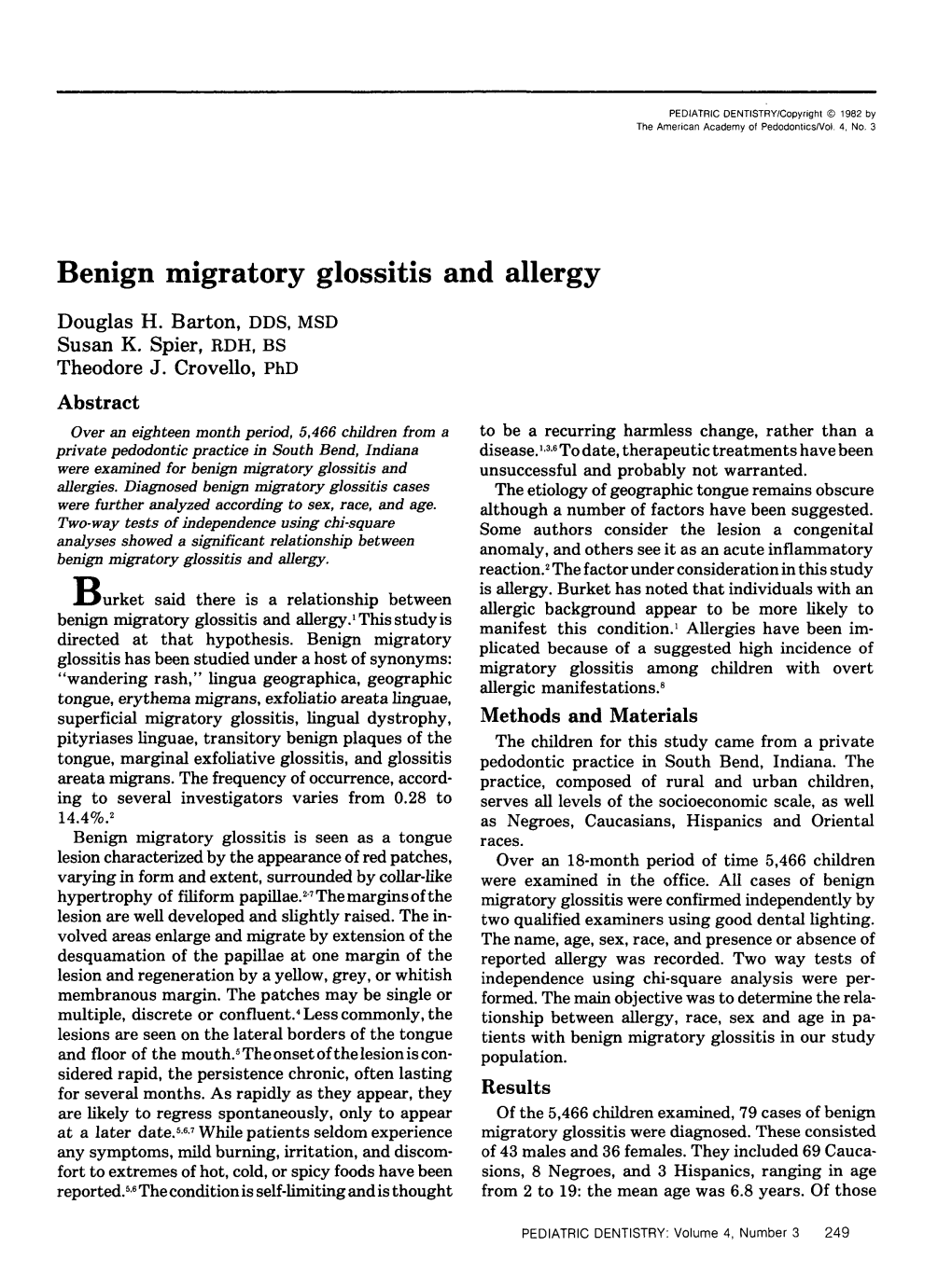 Benign Migratory Glossitis and Allergy