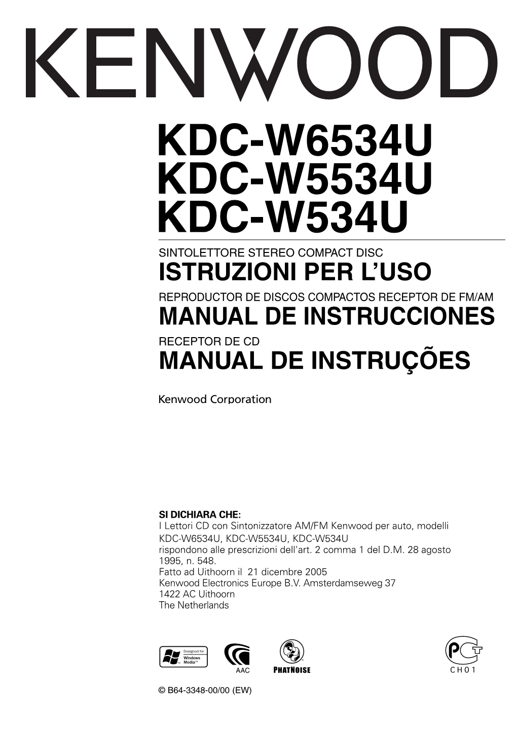 Kdc-W6534u Kdc-W5534u Kdc-W534u