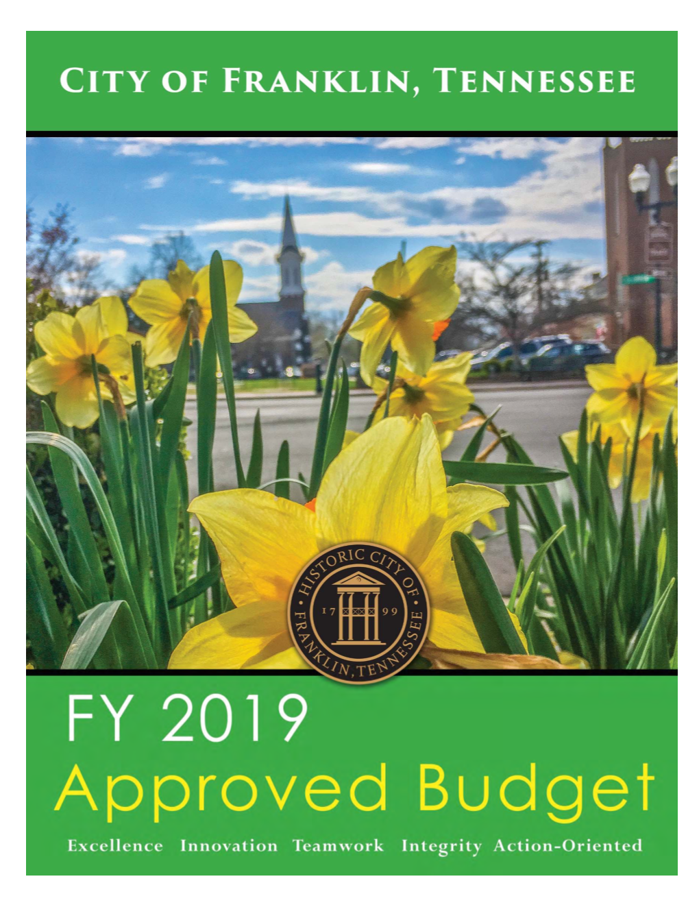 City of Franklin, Tennessee FY 2019 Operating Budget Table of Contents