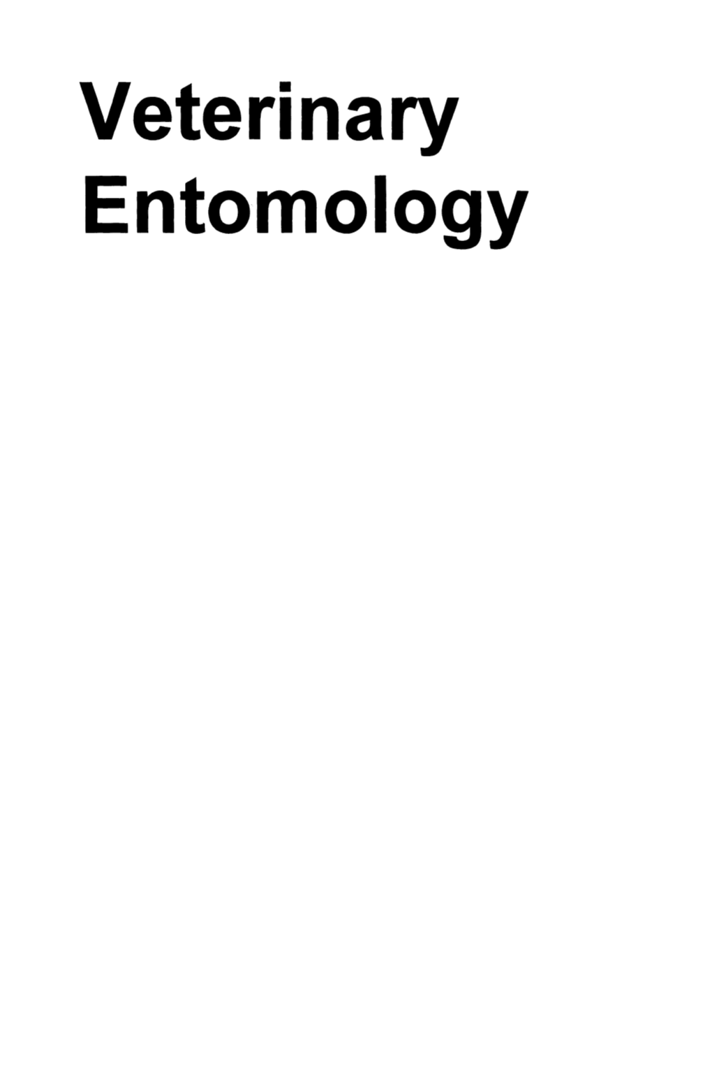 Veterinary Entomology