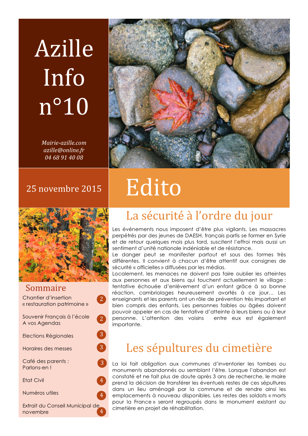 Azille Info N°10 Edito