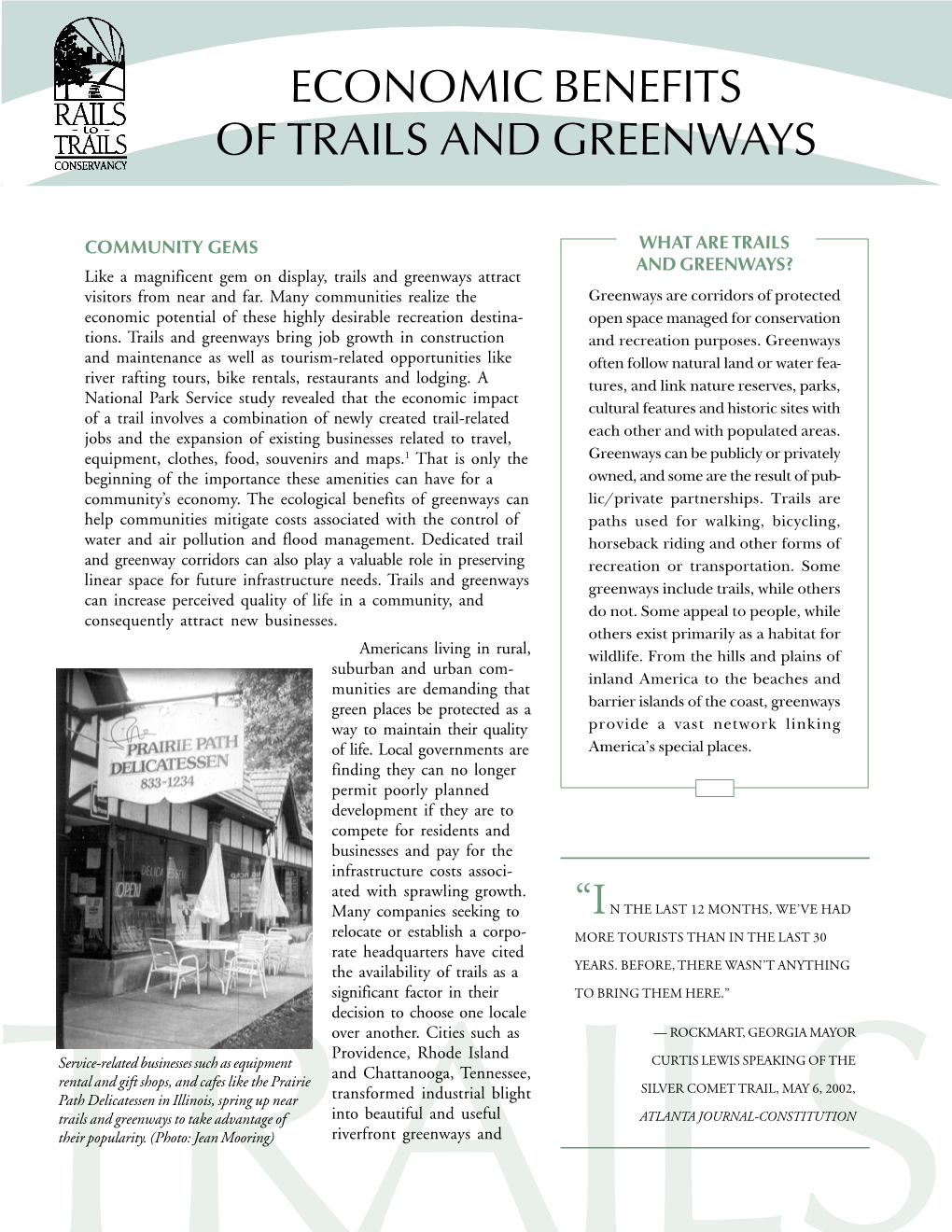 Economic Benefits of Trails and Greenways