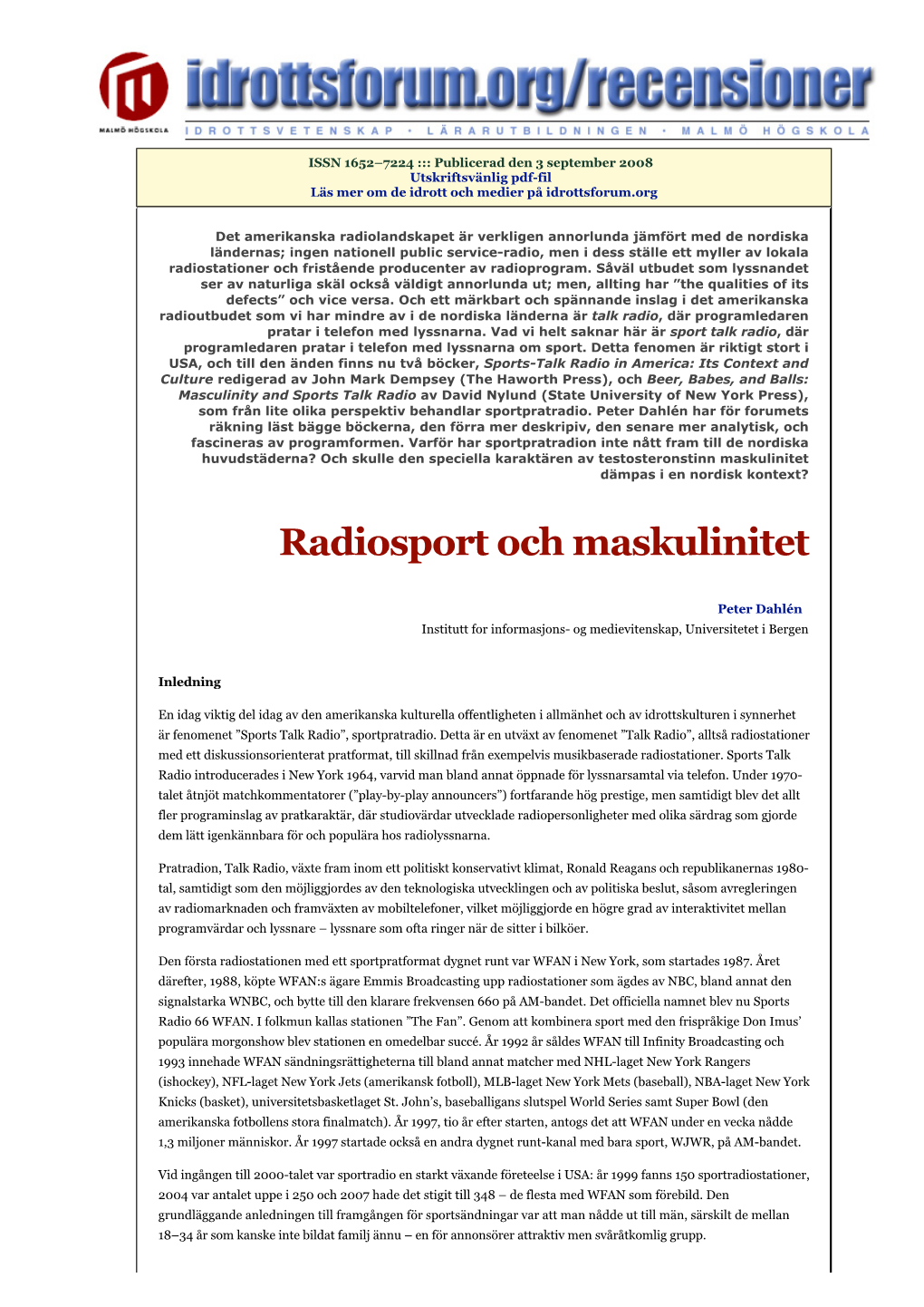 Utskriftsvänlig Pdf-Fil Läs Mer Om De Idrott Och Medier På Idrottsforum.Org