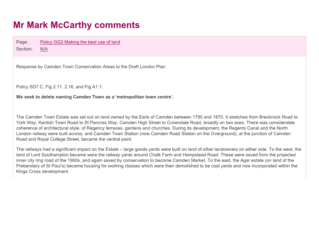 Mr Mark Mccarthy Comments