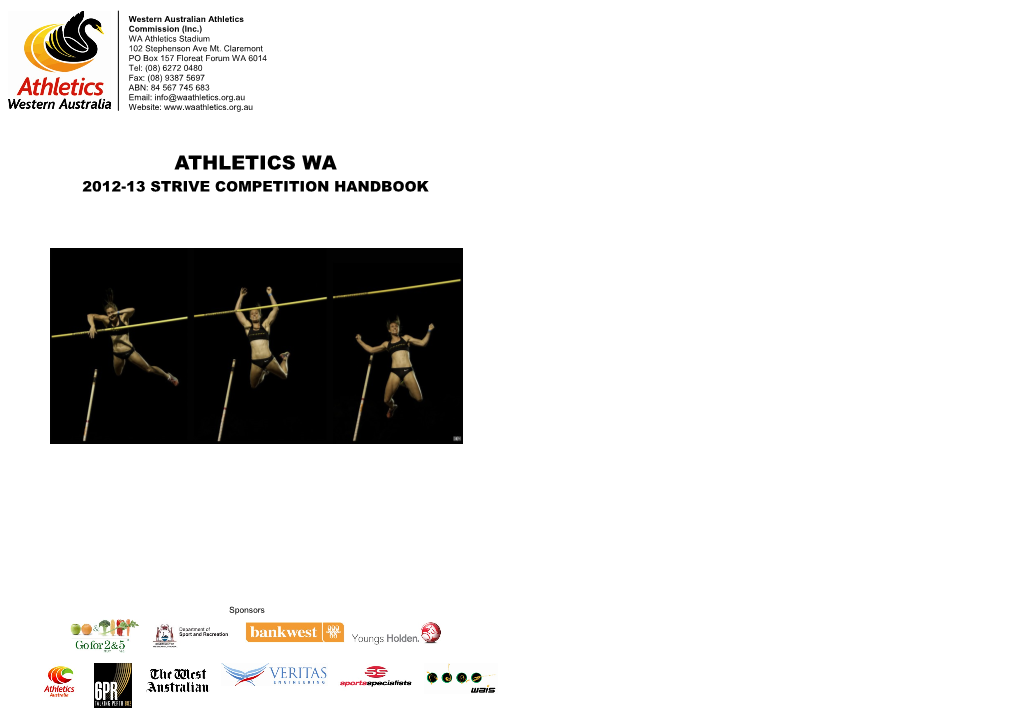 Athletics Wa 2012-13 Strive Competition Handbook
