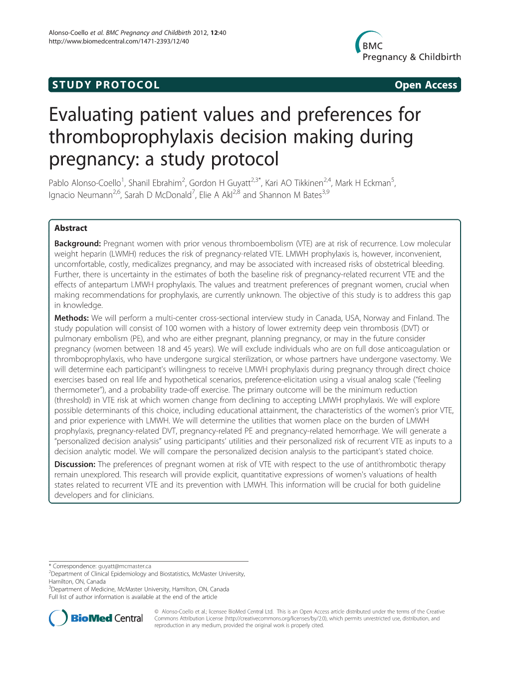 Evaluating Patient Values and Preferences for Thromboprophylaxis