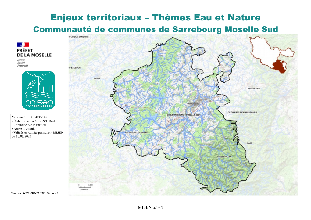 Enjeux Territoriaux – Thèmes Eau Et Nature Communauté De Communes De Sarrebourg Moselle Sud