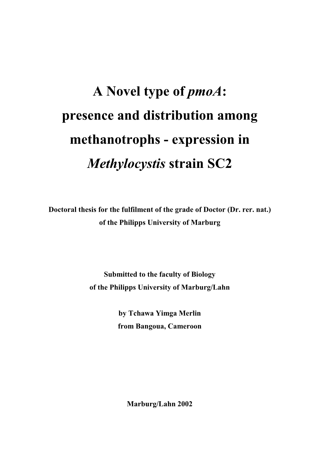 Expression in Methylocystis Strain SC2” Was Carried out Without Any Unlawful Devices