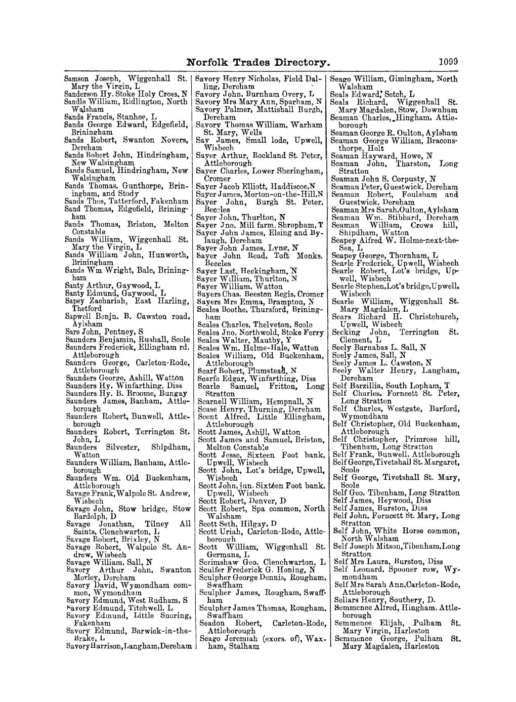 Norfolk Trades Directory. 1099 Samson J Osepb, Wiggenhall St