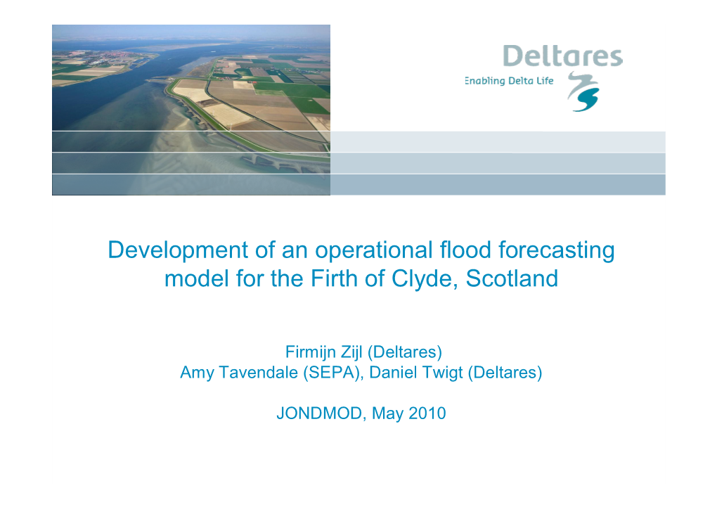 Development of an Operational Flood Forecasting Model for the Firth of Clyde, Scotland