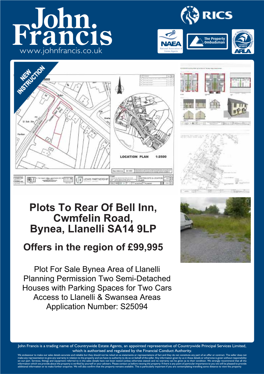 Plots to Rear of Bell Inn, Cwmfelin Road, Bynea, Llanelli SA14 9LP Offers in the Region of £99,995