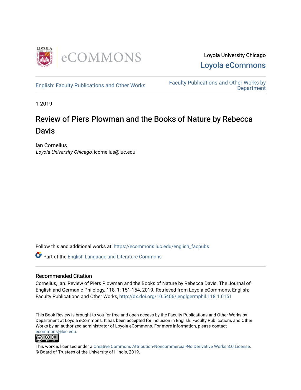 Review of Piers Plowman and the Books of Nature by Rebecca Davis