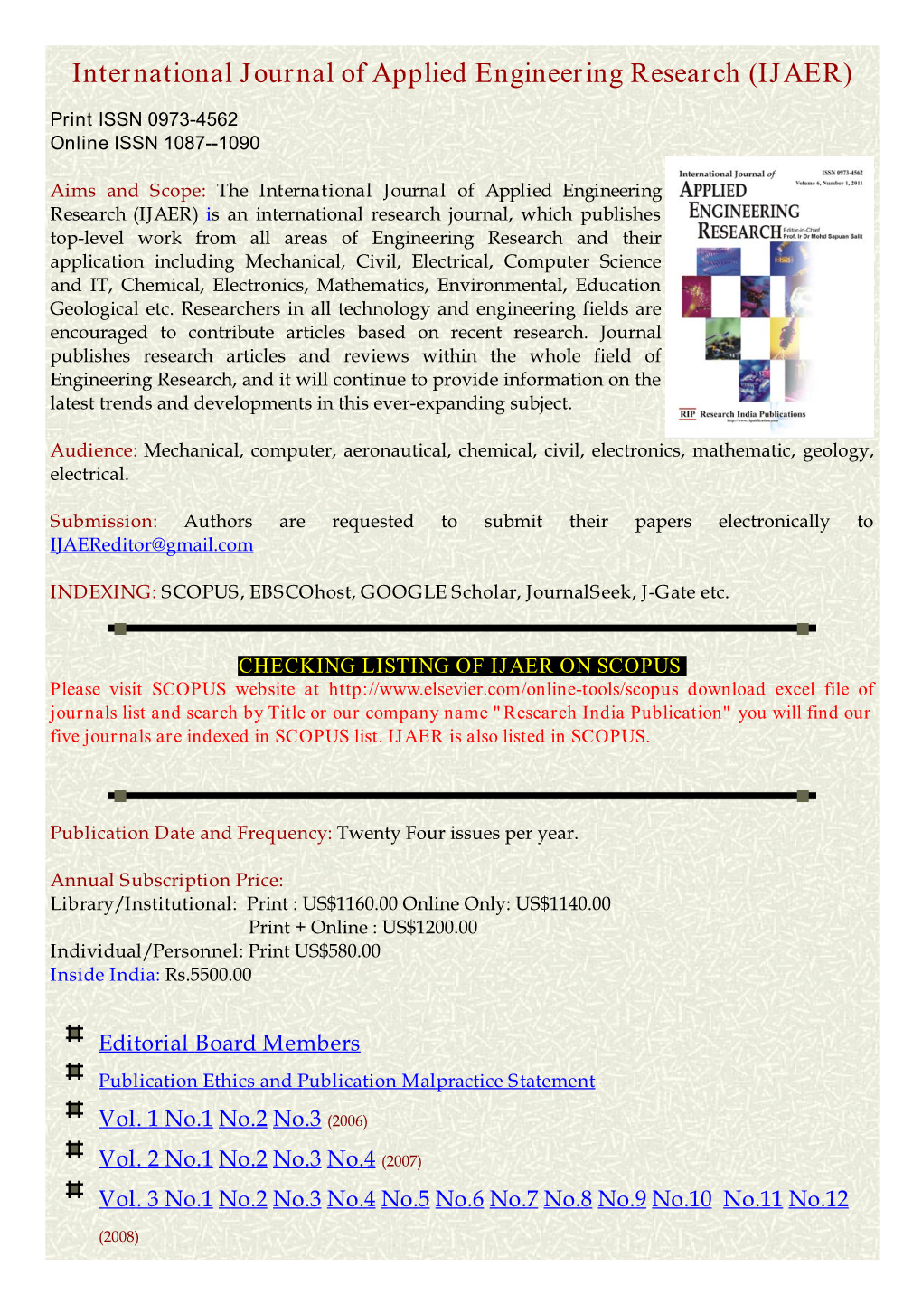 International Journal of Applied Engineering Research (IJAER)