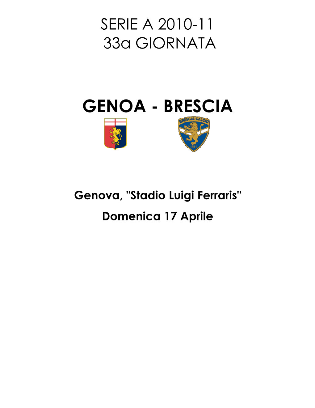 Genoa - Brescia