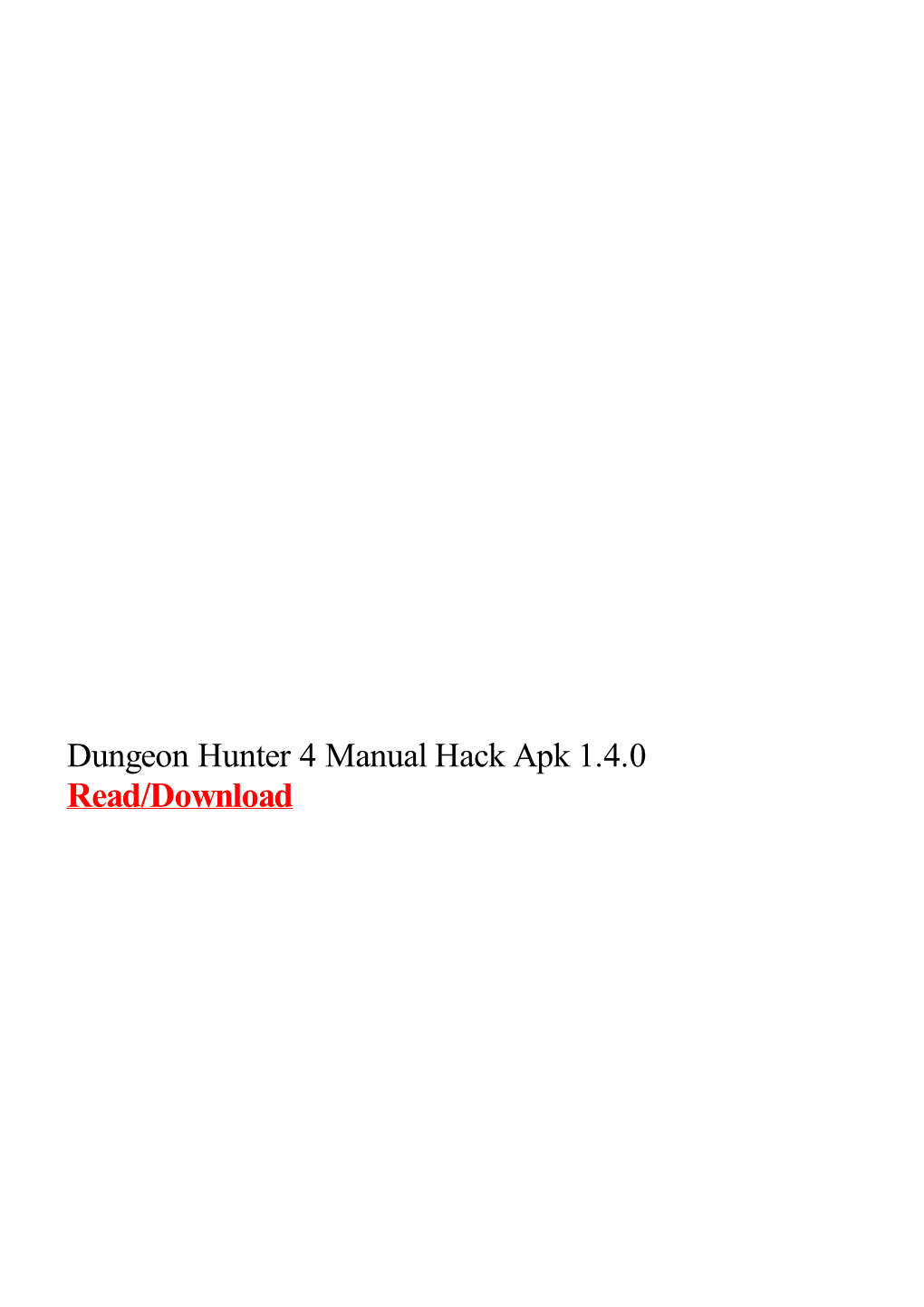 Dungeon Hunter 4 Manual Hack Apk 1.4.0
