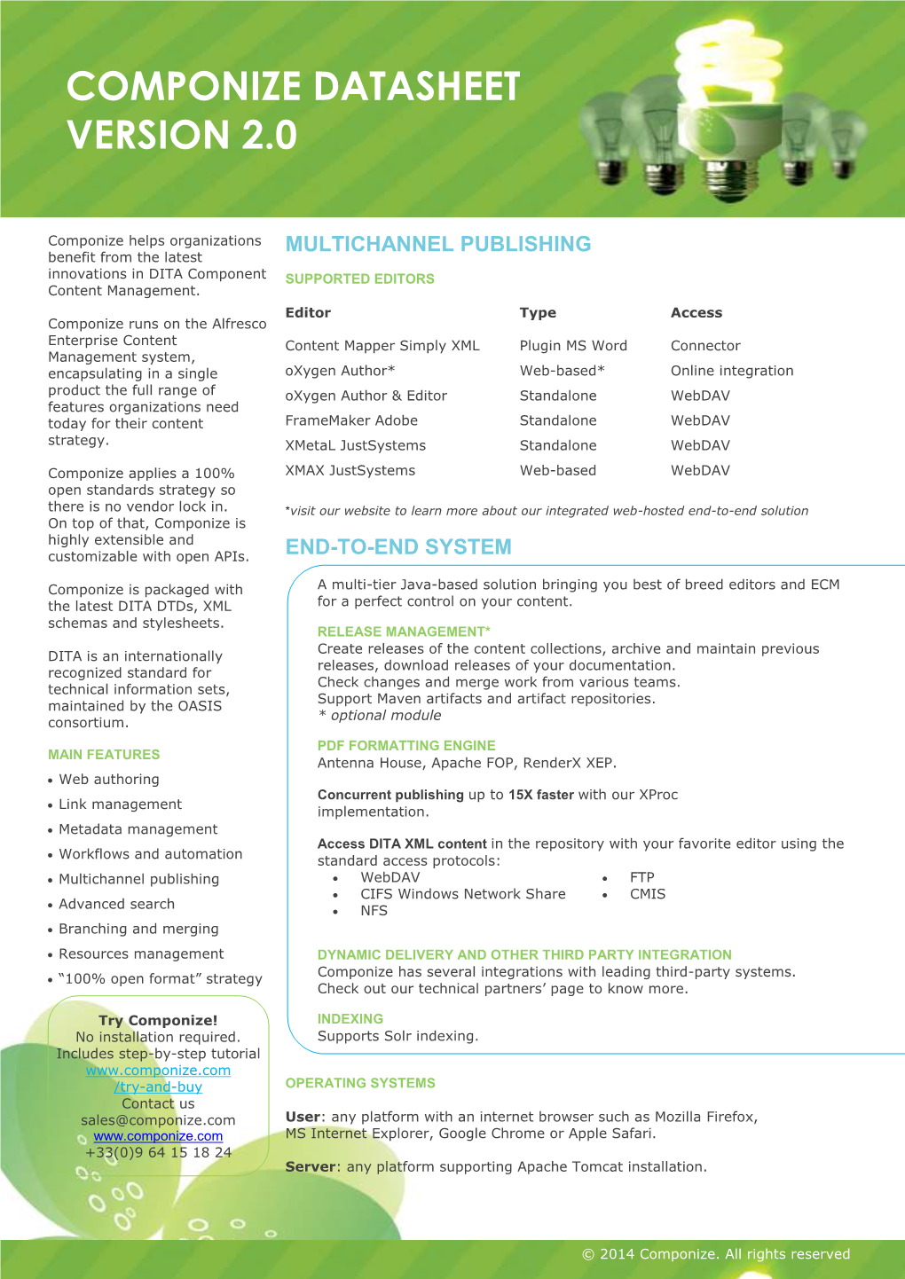 Componize Datasheet Version