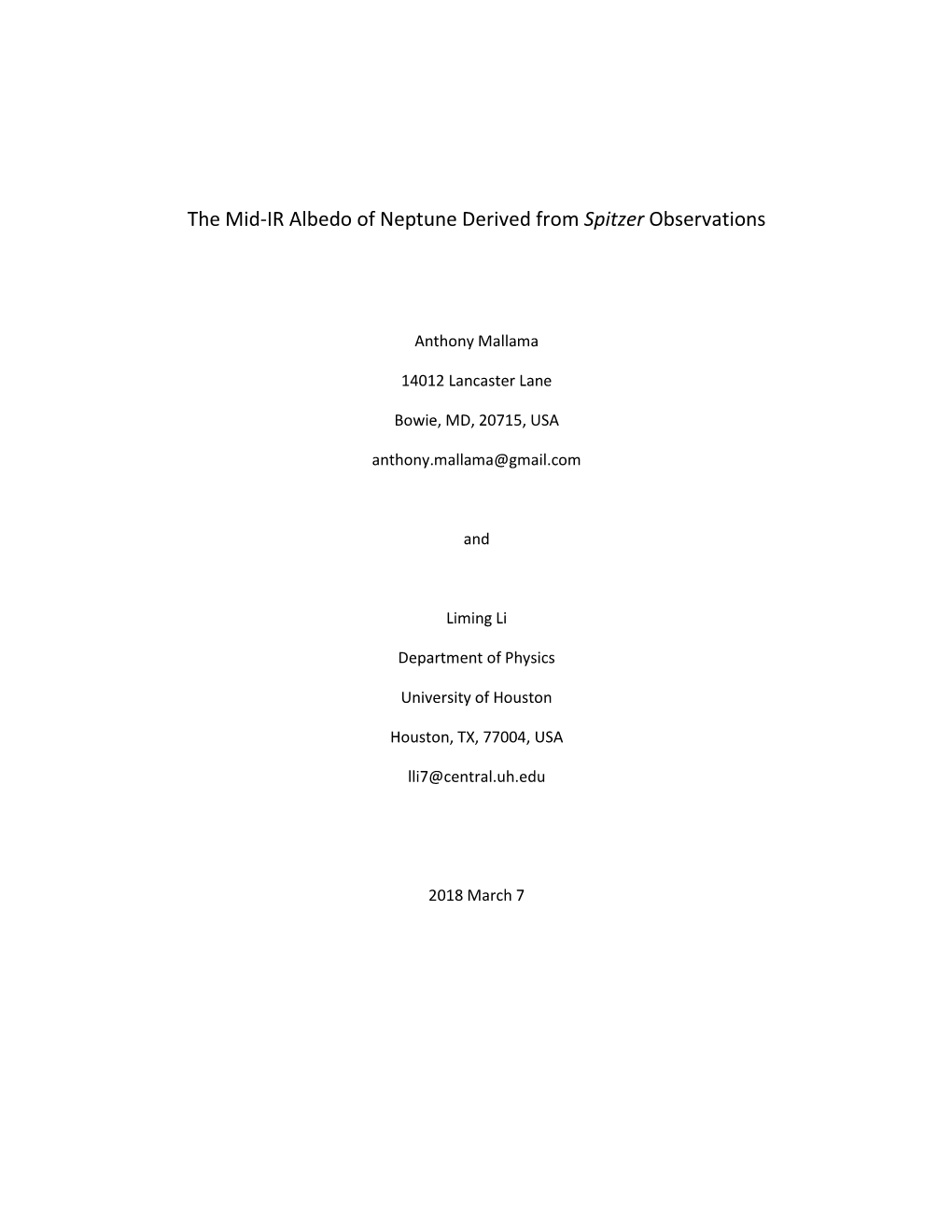 The Mid-IR Albedo of Neptune Derived from Spitzer Observations