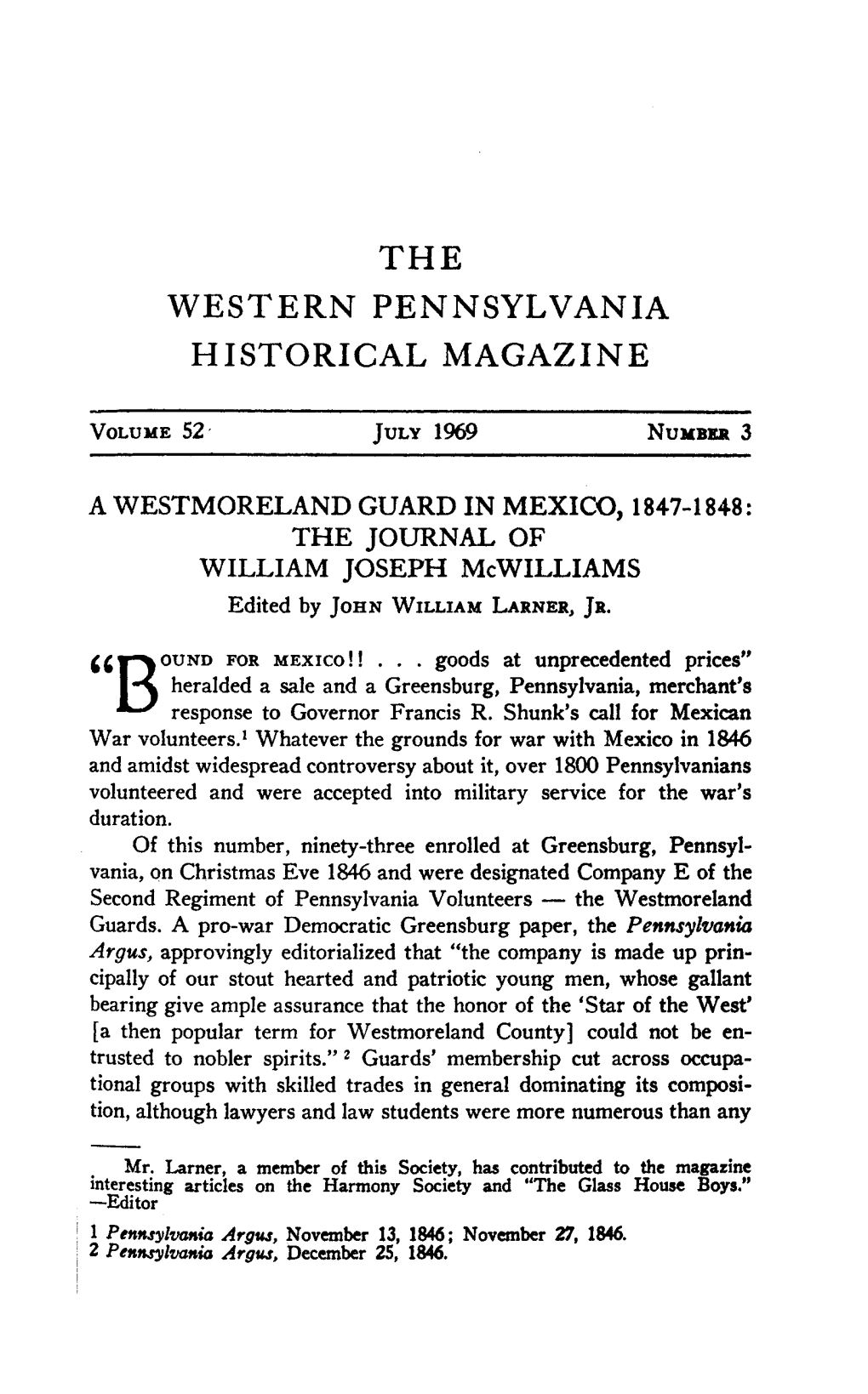 Western Pennsylvania Historical Magazine The