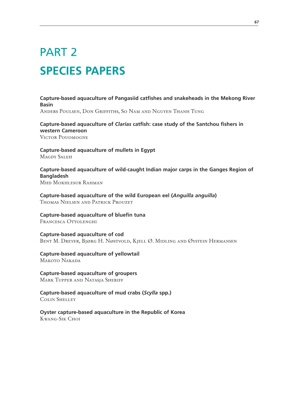 Part 2 Species Papers