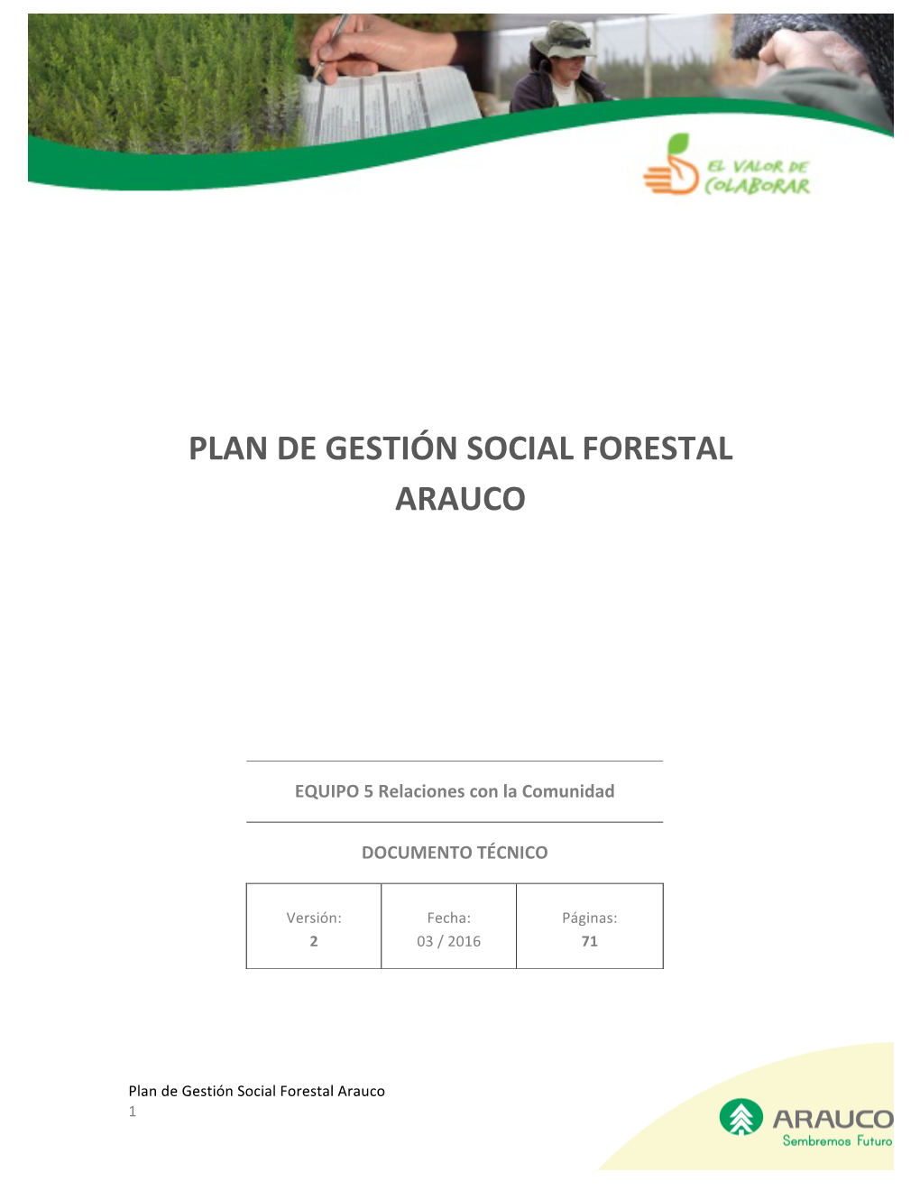 Plan De Gestión Social Forestal Arauco