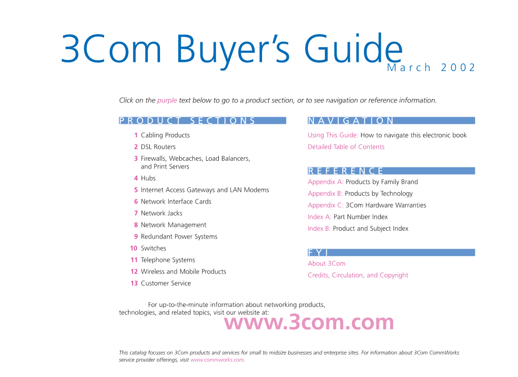 3Com Buyer's Guidemarch 2002