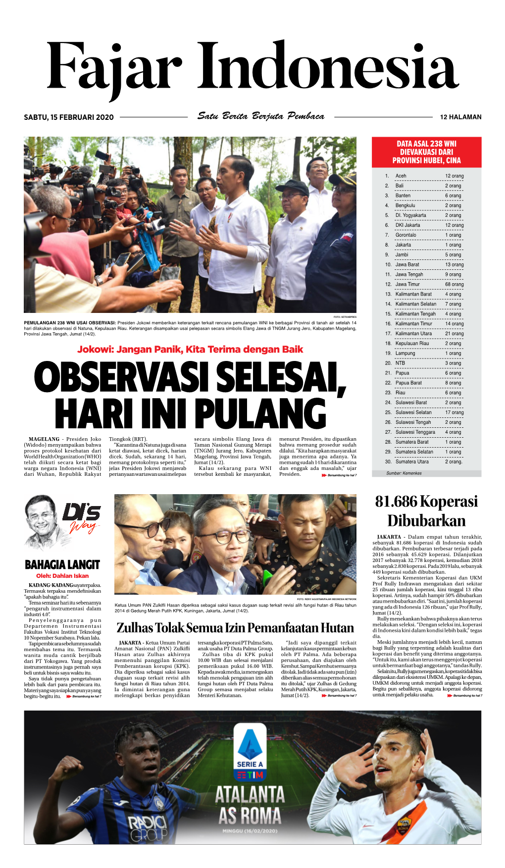 E-Paper Koran Fajar Indonesia Network Edisi 15 Februari 2020