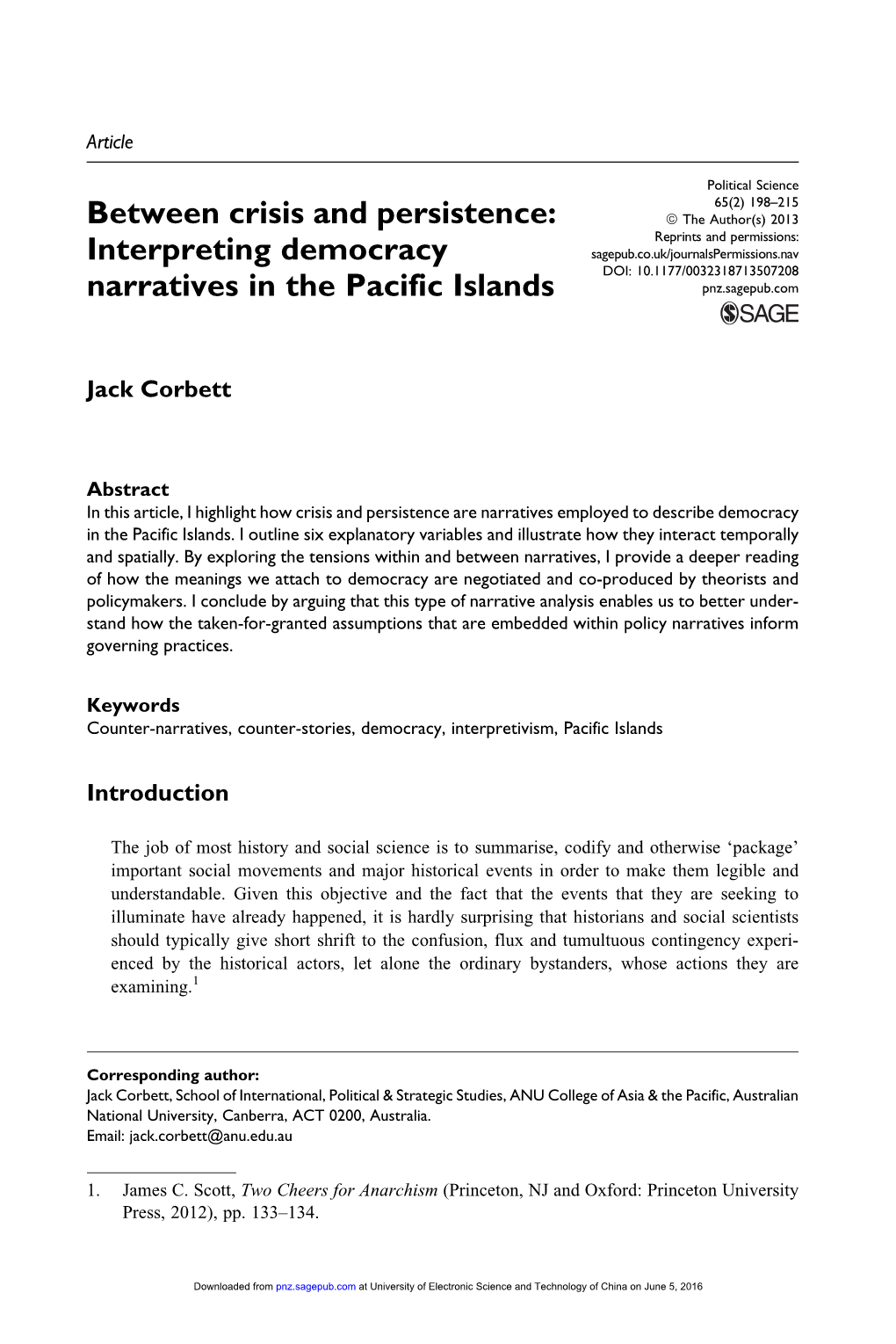 Interpreting Democracy Narratives in the Pacific Islands