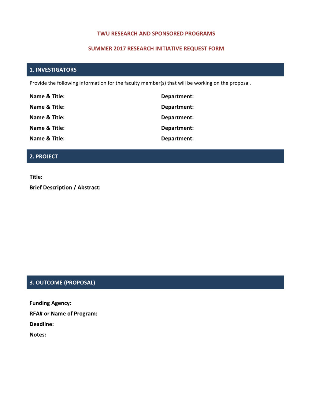 Twu Research & Sponsored Programs