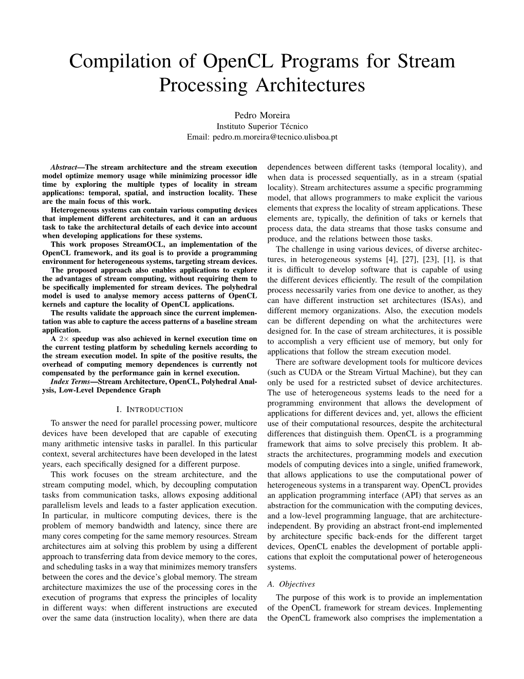 Compilation of Opencl Programs for Stream Processing Architectures