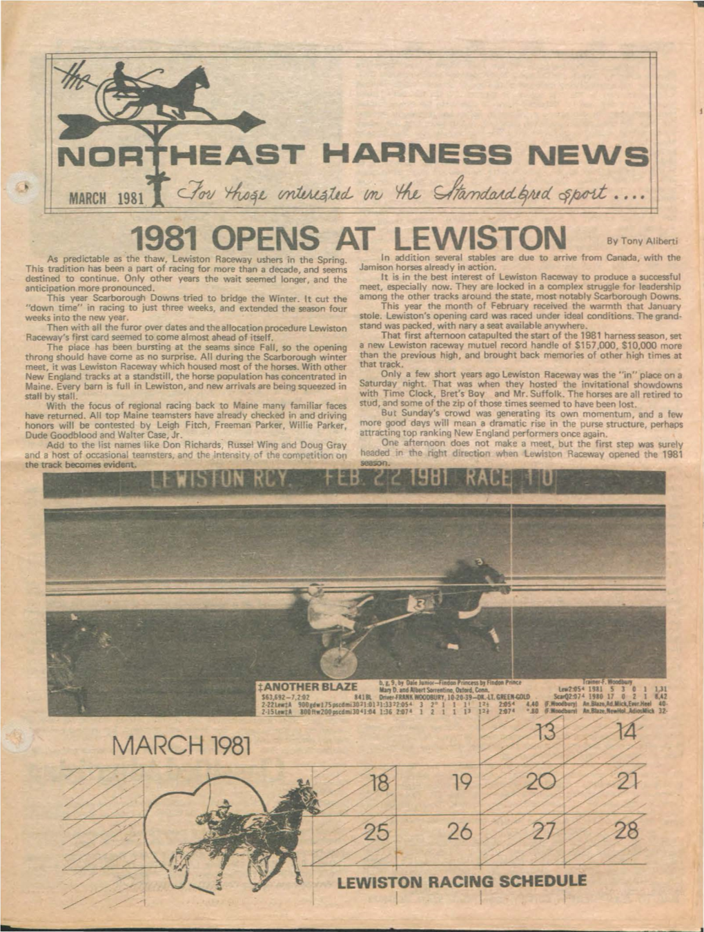 Northeast Harness News, March 1981