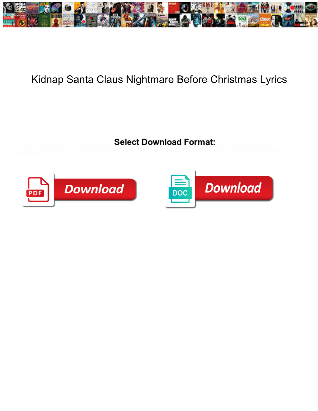 Kidnap Santa Claus Nightmare Before Christmas Lyrics