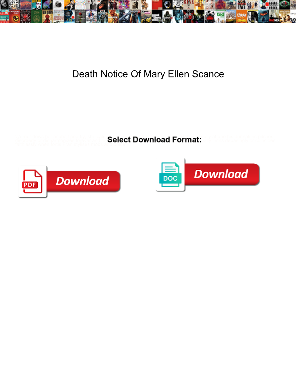 Death Notice of Mary Ellen Scance